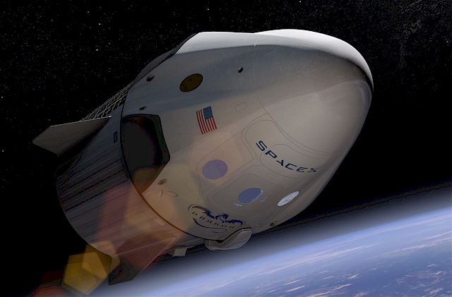 Die nächste Generation: Ein bemanntes Raumschiff, das die soll Weltraumindustrie revolutionieren soll und fast überall auf der Erde landen kann. (Foto: SpaceX)