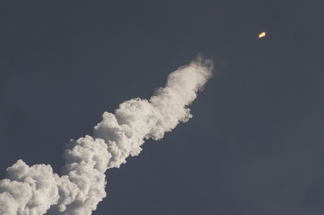 Start der Falcon 9 Rakete anlässlich der ORBCOMM OG2 Mission am 1. Juli 2014 (Foto: SpaceX)